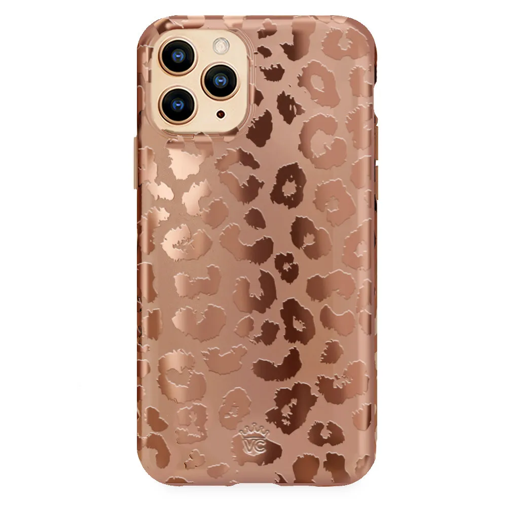 Bronze Chrome Leopard iPhone Case