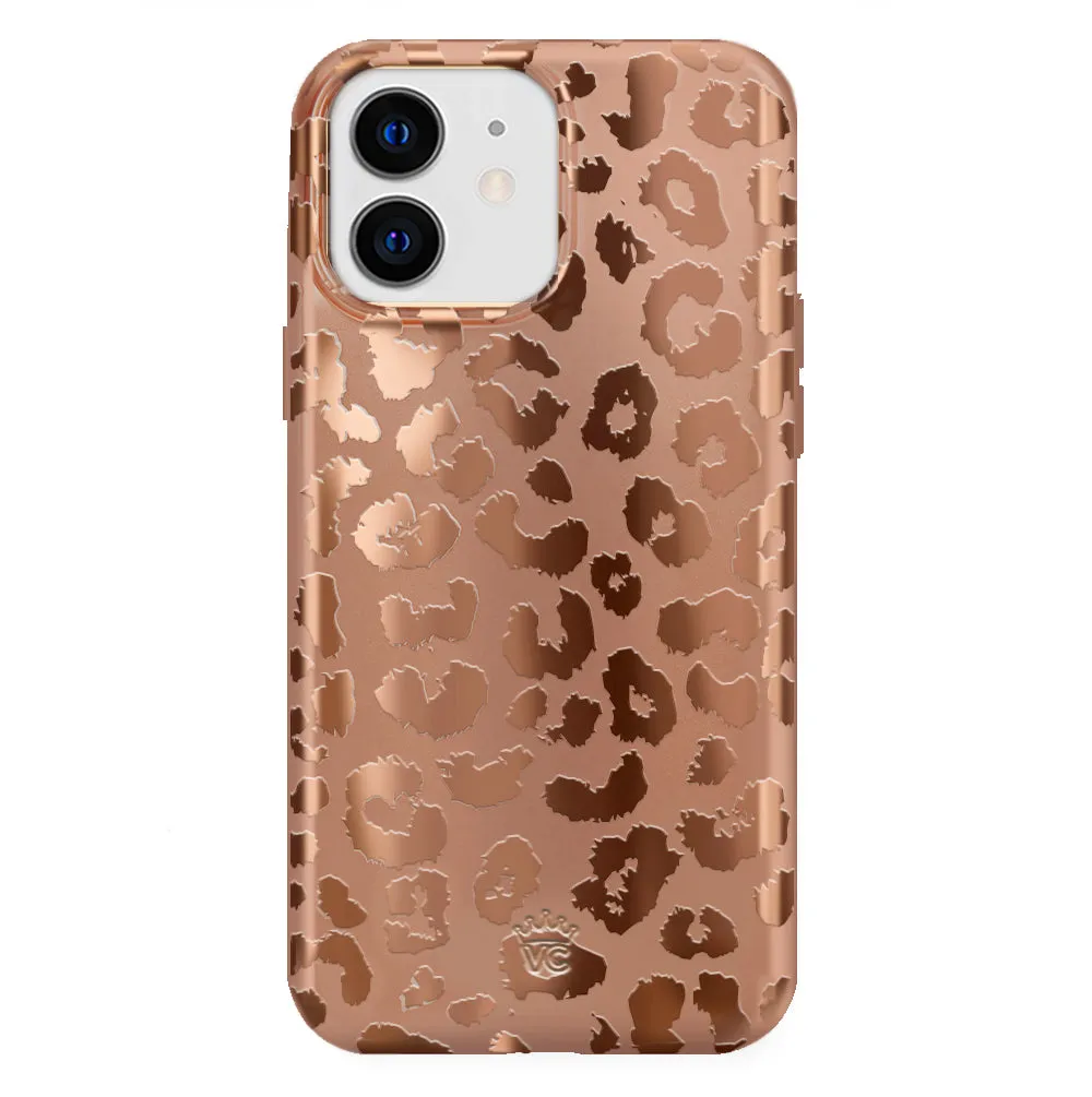 Bronze Chrome Leopard iPhone Case