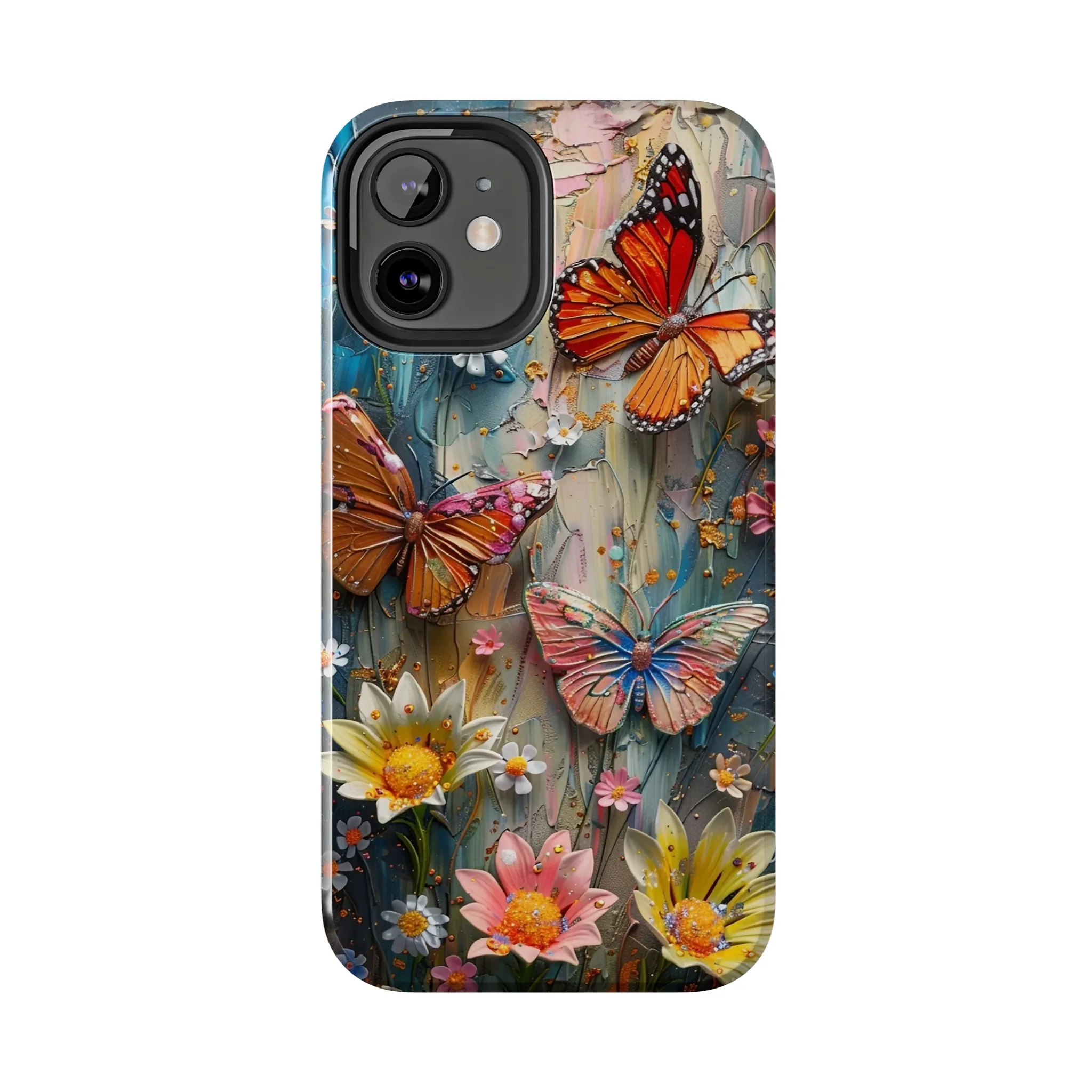 Butterfly Floral Art iPhone Case, Vibrant Nature-Inspired Protective Phone Cover compatible with a large variety of iPhone models, Phone Case, Gift