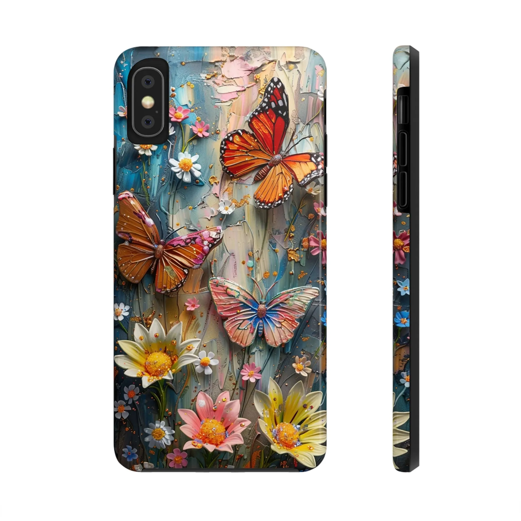 Butterfly Floral Art iPhone Case, Vibrant Nature-Inspired Protective Phone Cover compatible with a large variety of iPhone models, Phone Case, Gift