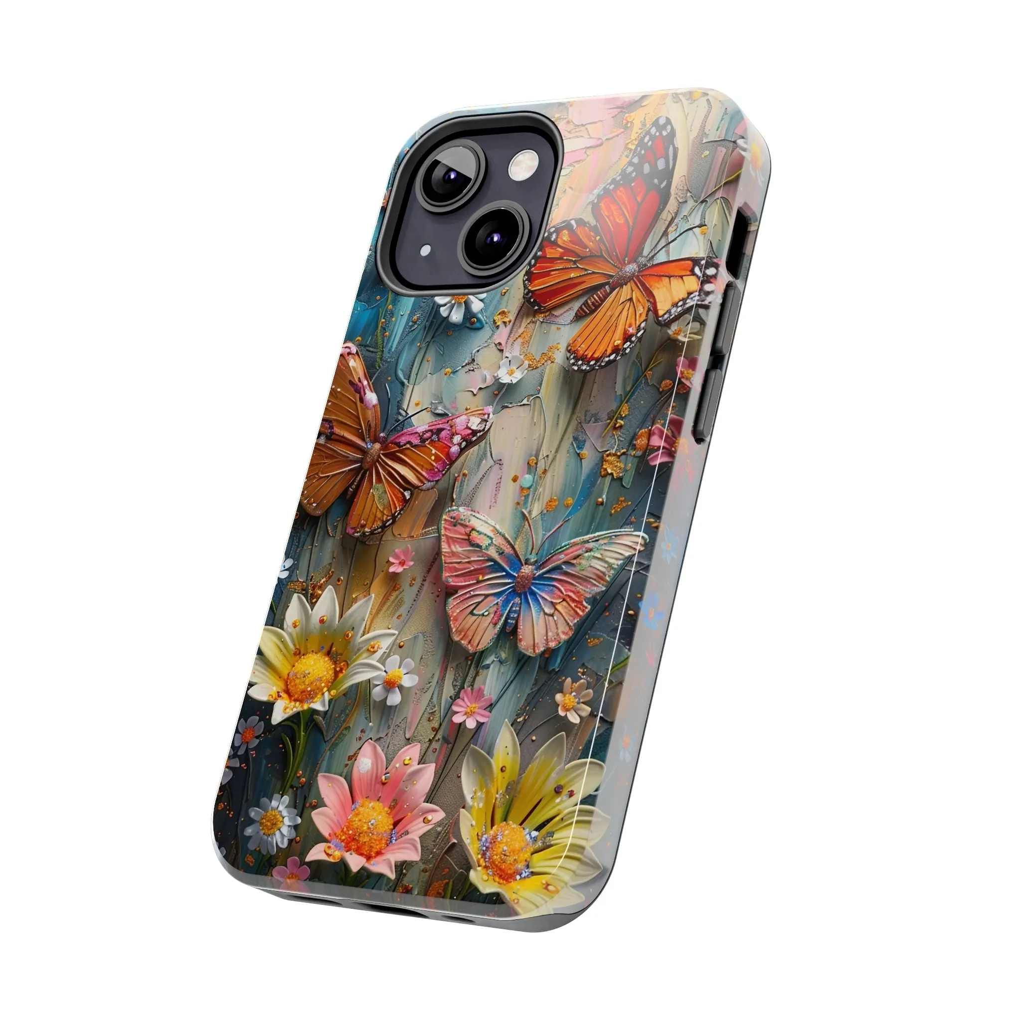 Butterfly Floral Art iPhone Case, Vibrant Nature-Inspired Protective Phone Cover compatible with a large variety of iPhone models, Phone Case, Gift