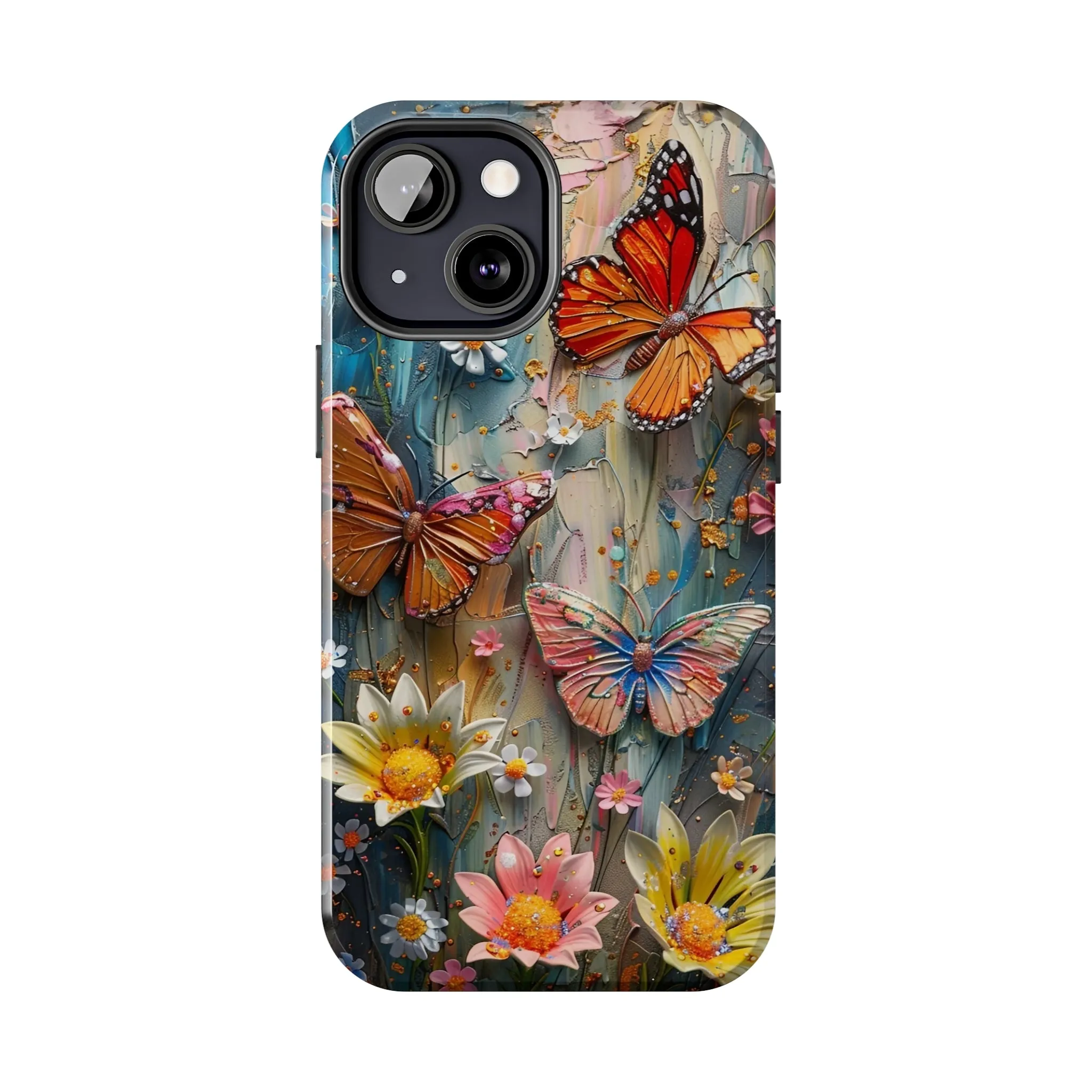 Butterfly Floral Art iPhone Case, Vibrant Nature-Inspired Protective Phone Cover compatible with a large variety of iPhone models, Phone Case, Gift