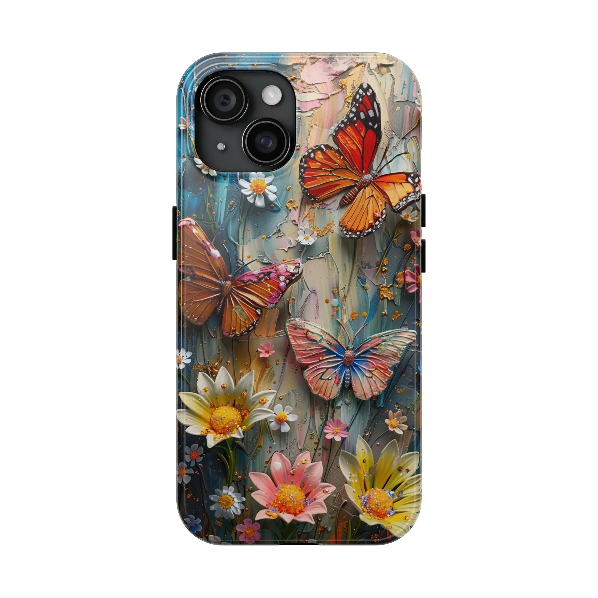 Butterfly Floral Art iPhone Case, Vibrant Nature-Inspired Protective Phone Cover compatible with a large variety of iPhone models, Phone Case, Gift