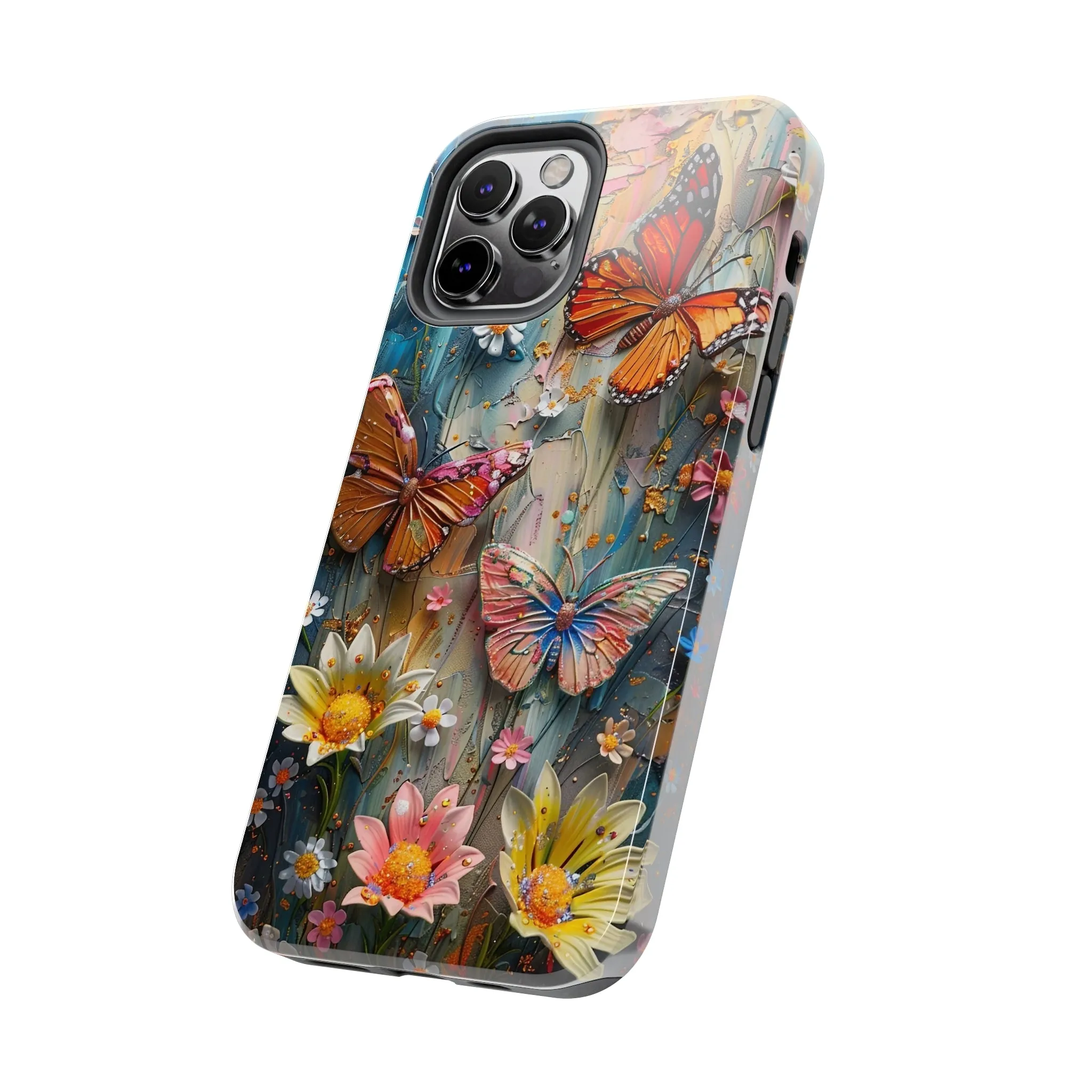 Butterfly Floral Art iPhone Case, Vibrant Nature-Inspired Protective Phone Cover compatible with a large variety of iPhone models, Phone Case, Gift