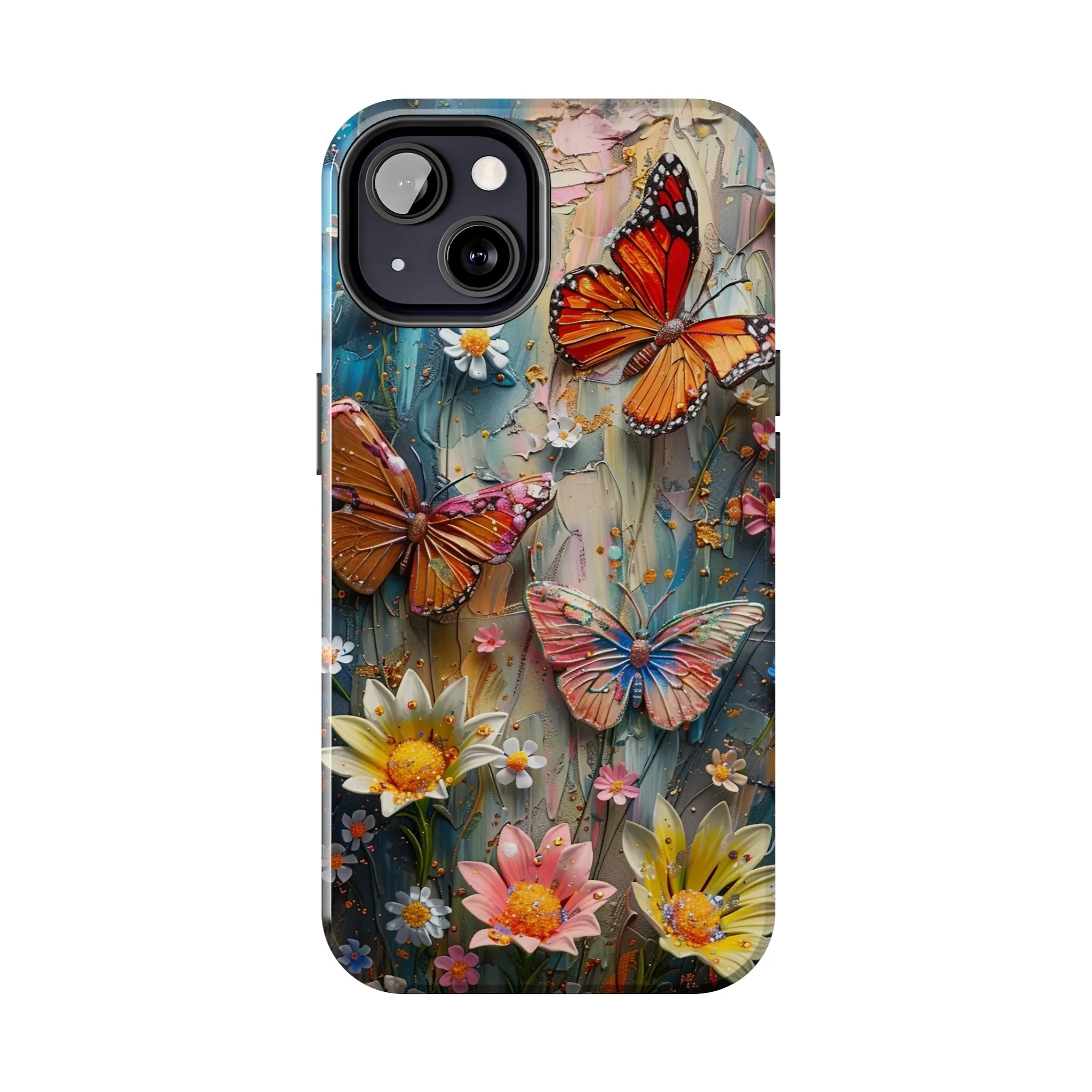 Butterfly Floral Art iPhone Case, Vibrant Nature-Inspired Protective Phone Cover compatible with a large variety of iPhone models, Phone Case, Gift