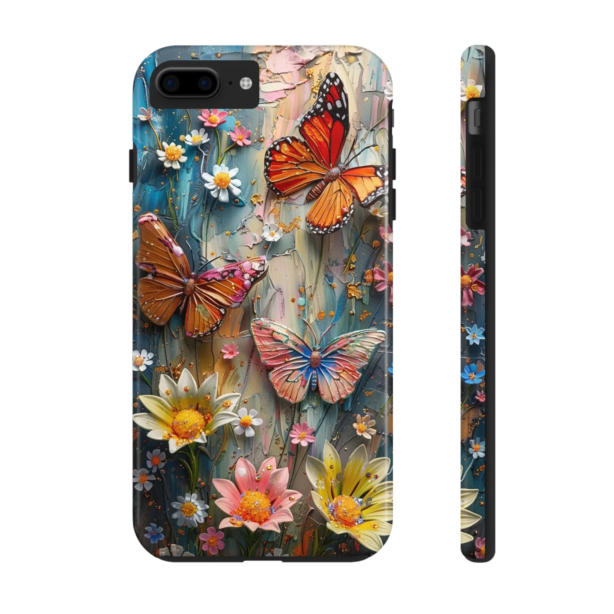 Butterfly Floral Art iPhone Case, Vibrant Nature-Inspired Protective Phone Cover compatible with a large variety of iPhone models, Phone Case, Gift