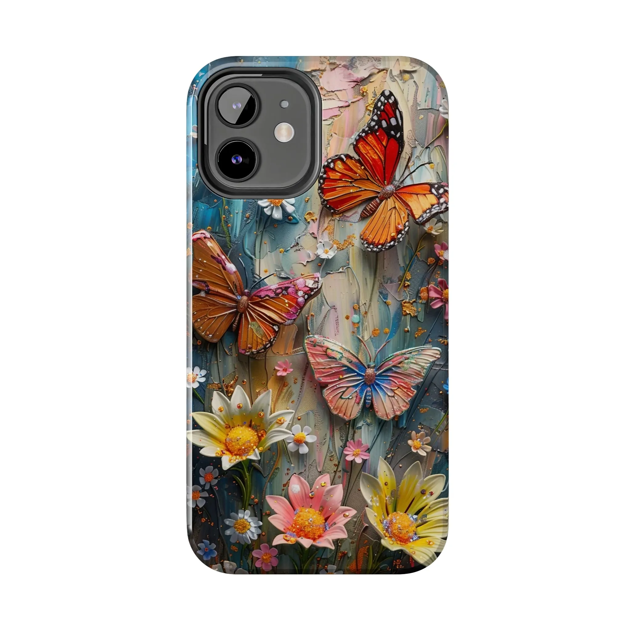 Butterfly Floral Art iPhone Case, Vibrant Nature-Inspired Protective Phone Cover compatible with a large variety of iPhone models, Phone Case, Gift