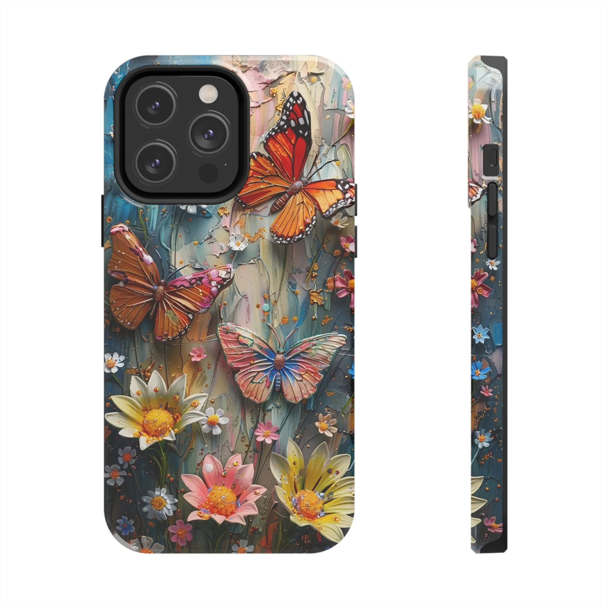 Butterfly Floral Art iPhone Case, Vibrant Nature-Inspired Protective Phone Cover compatible with a large variety of iPhone models, Phone Case, Gift