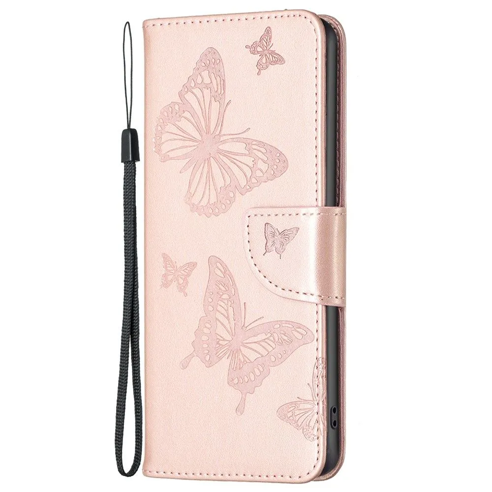 Butterfly Nokia G11 / G21 flip case - Rose Gold