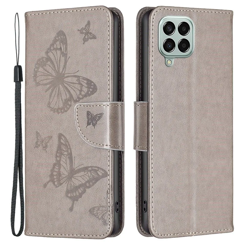 Butterfly Samsung Galaxy M33 5G flip case - Grey