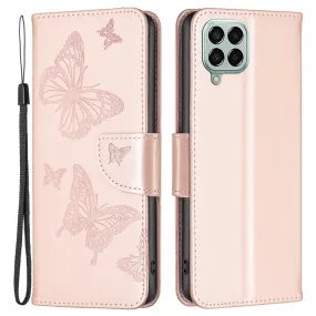 Butterfly Samsung Galaxy M33 5G flip case - Rose