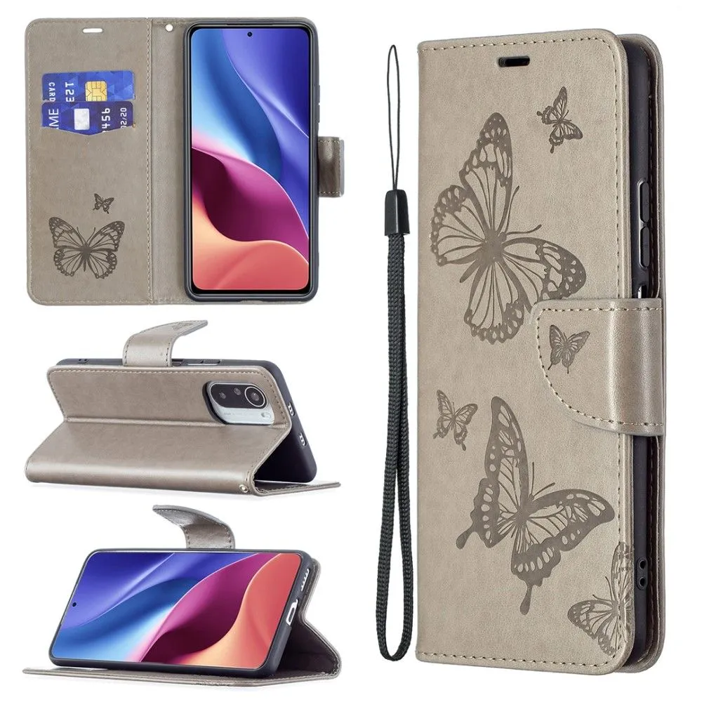 Butterfly Xiaomi Mi 11i / Poco F3 / K40 Pro Plus flip case - Grey