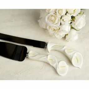 Calla Lily Stylized Wedding Cake Server Set