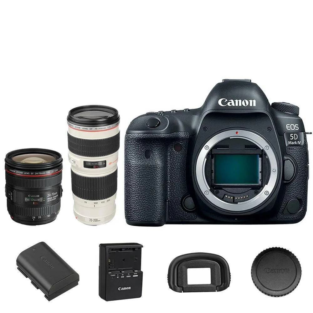 Canon 5D Mark IV DSLR Camera with 24-70mm f/4L IS USM   70-200mm f/4L II EF IS USM