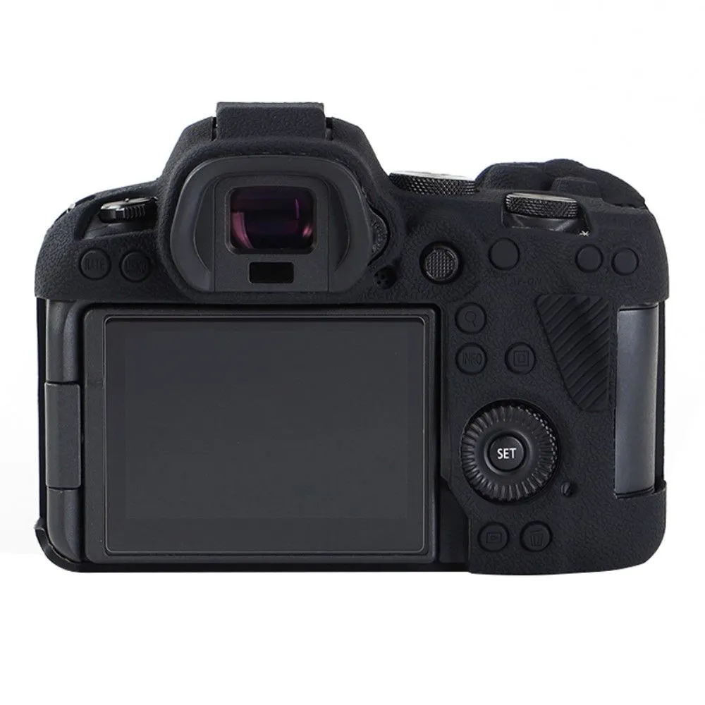 Canon EOS R6 litchi texture silicone cover - Black