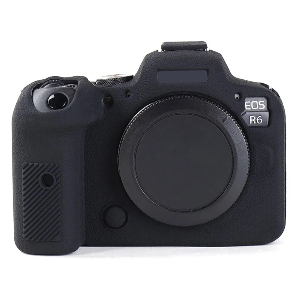 Canon EOS R6 litchi texture silicone cover - Black