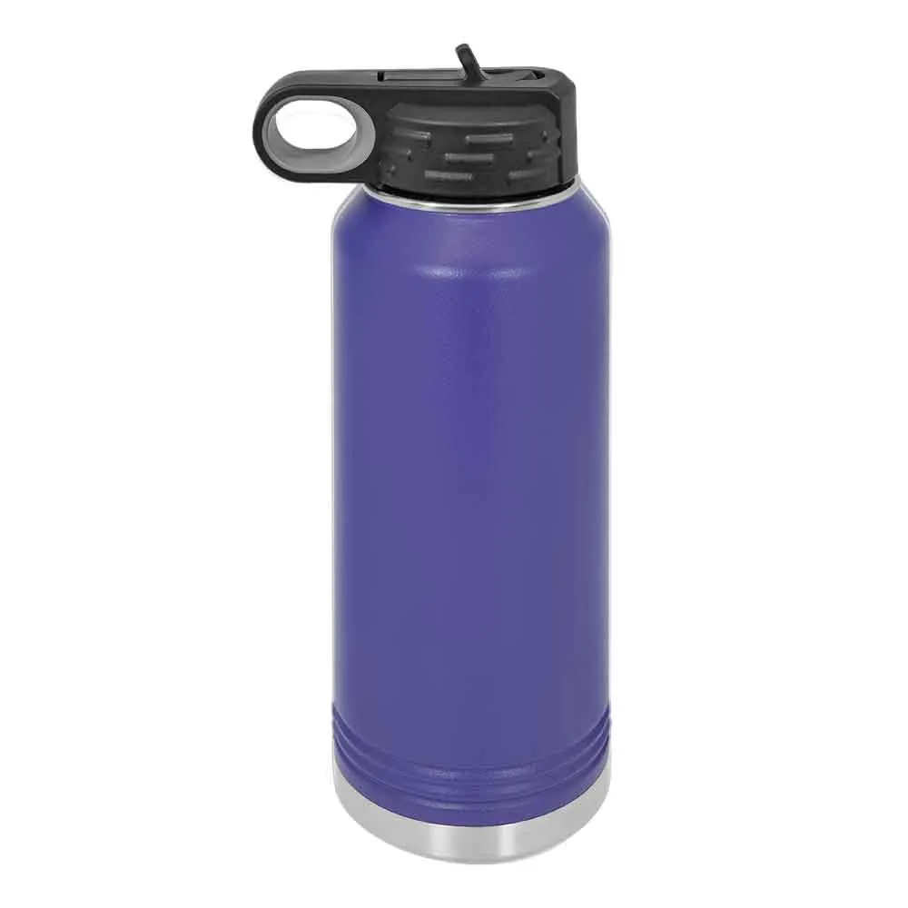 Case of 12 - 32 oz Stainless Steel Powder Coated Blank Insulated Sport Water Bottle Polar Camel