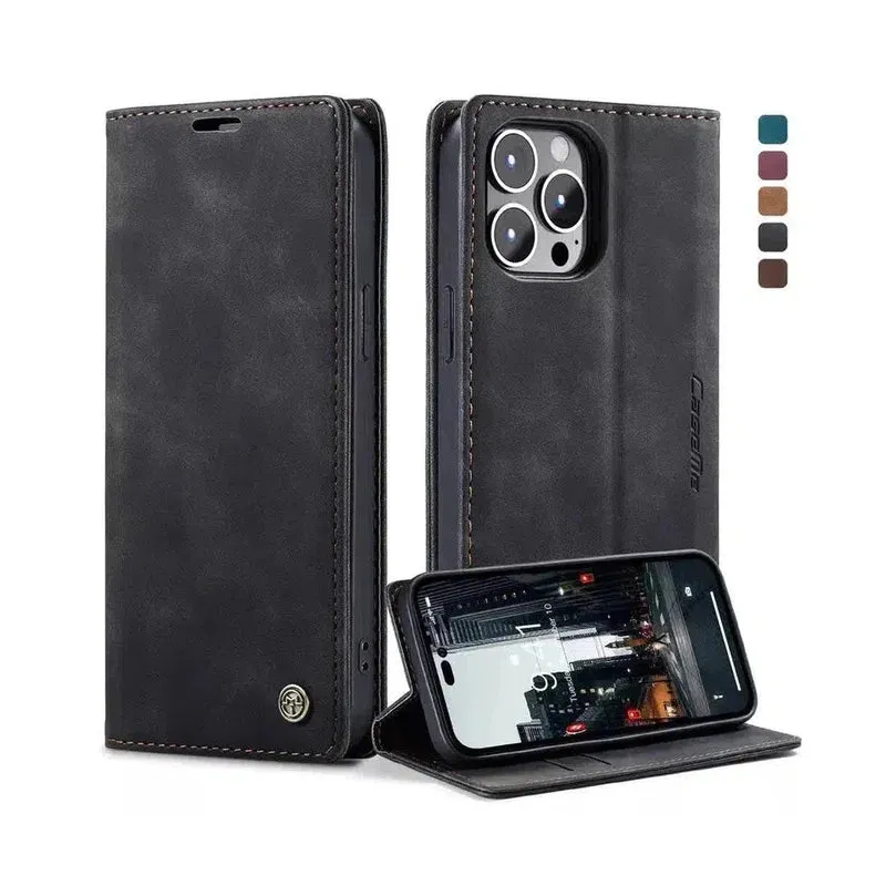 Caseme Magnetic Flip PU Leather Wallet Case for iPhone 11 Pro - Black