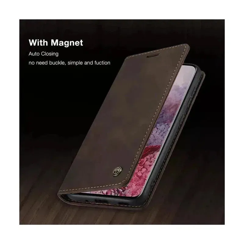 Caseme Magnetic Flip PU Leather Wallet Case for iPhone 11 Pro Max - Brown