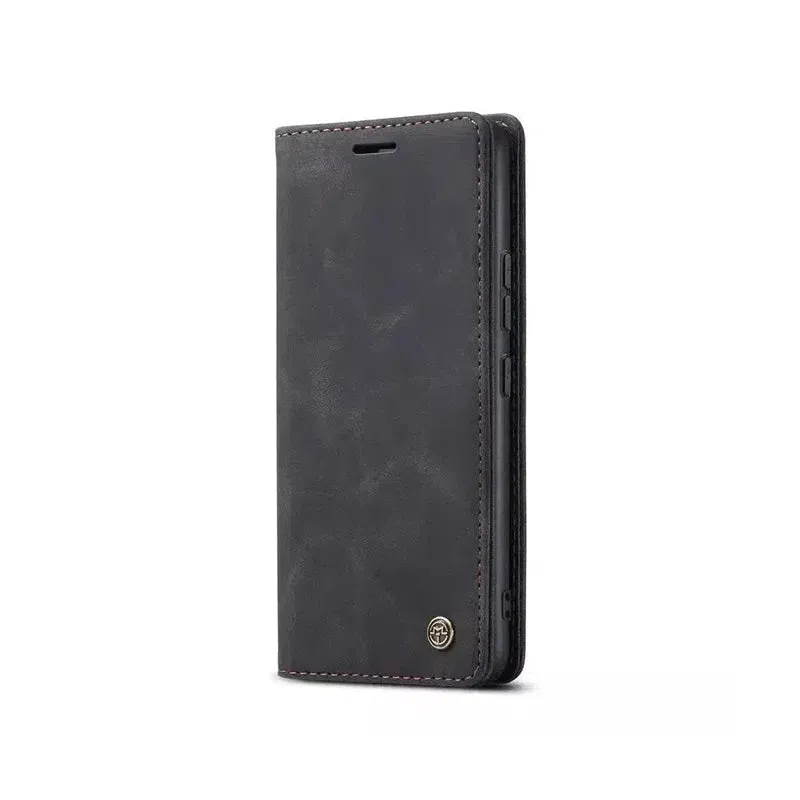 Caseme Magnetic Flip PU Leather Wallet Case for iPhone X / XS - Black