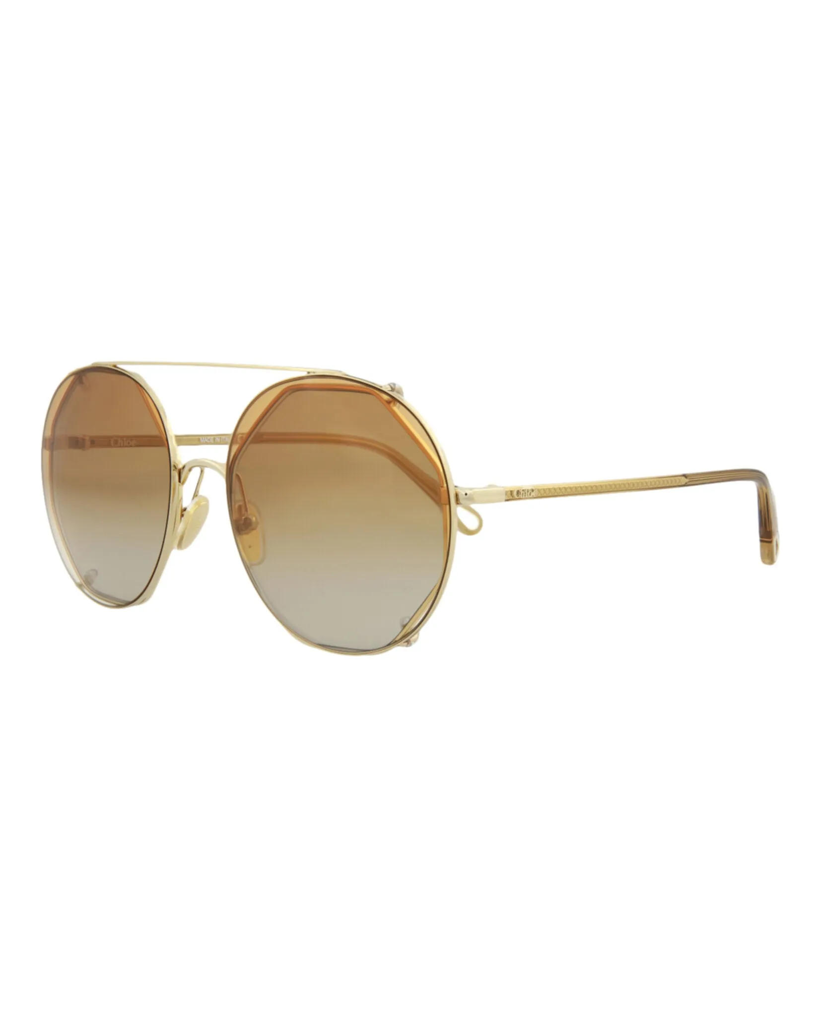 Chloe Round-Frame Metal Sunglasses, style # CH0041S-30009770002