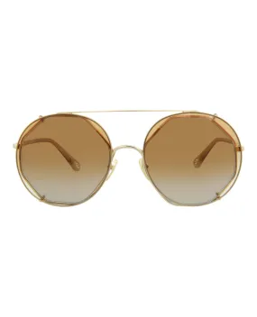 Chloe Round-Frame Metal Sunglasses, style # CH0041S-30009770002