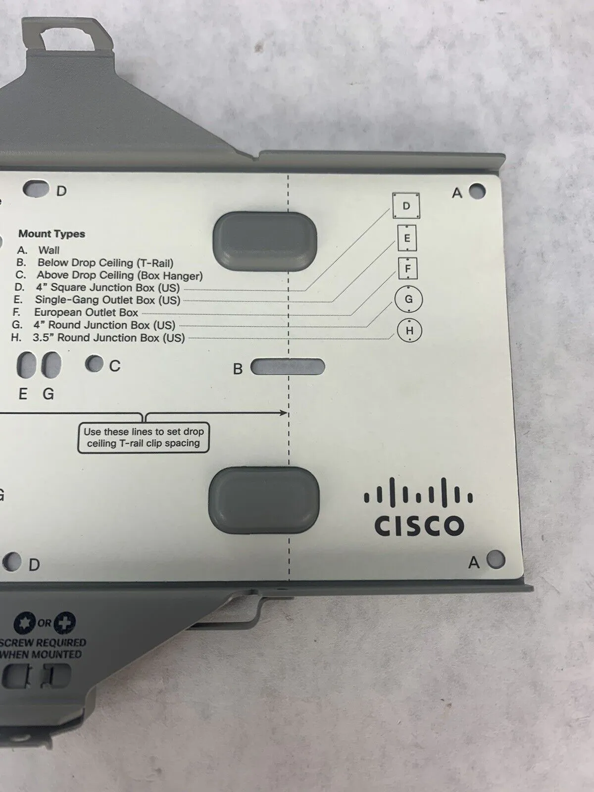 Cisco Meraki MR34 Access Point Hardware Mounting Kit