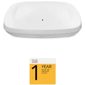 Cisco MR57 802.11ax 4 x 4:4 MU-MIMO Dual-Band Access Point Kit with 1-Year Advanced License and Support