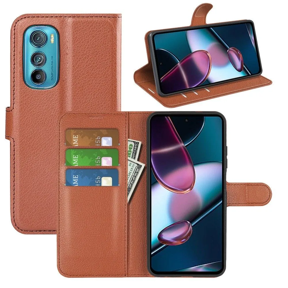 Classic Motorola Edge 30 flip case - Brown