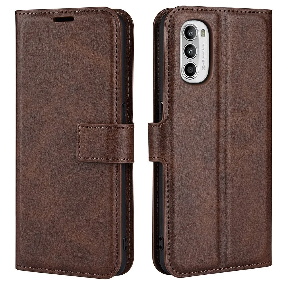 Classic Motorola Moto G82 / Moto G52 flip case - Brown