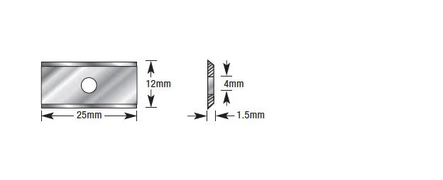 CNC Insert Knife | 25 x 12 x 1.5mm | AMA-25 | 738685262252