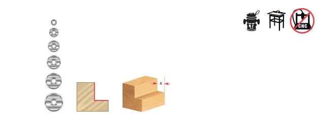 Collar for Superabbet Router Bit | 1 Dia x 1⁄2 - 1⁄4 Rabbet Depth | 67420 | 738685674208