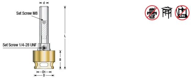 Corner Rounding Router Bit 3D Adapter | 1 1⁄16 Dia x 1 x 1⁄2"Shank | 55110 | 738685105511