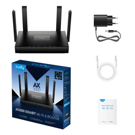 Cudy: Dual Band WiFi 6 3000Mbps 5dBi Gigabit Mesh Router | WR3000