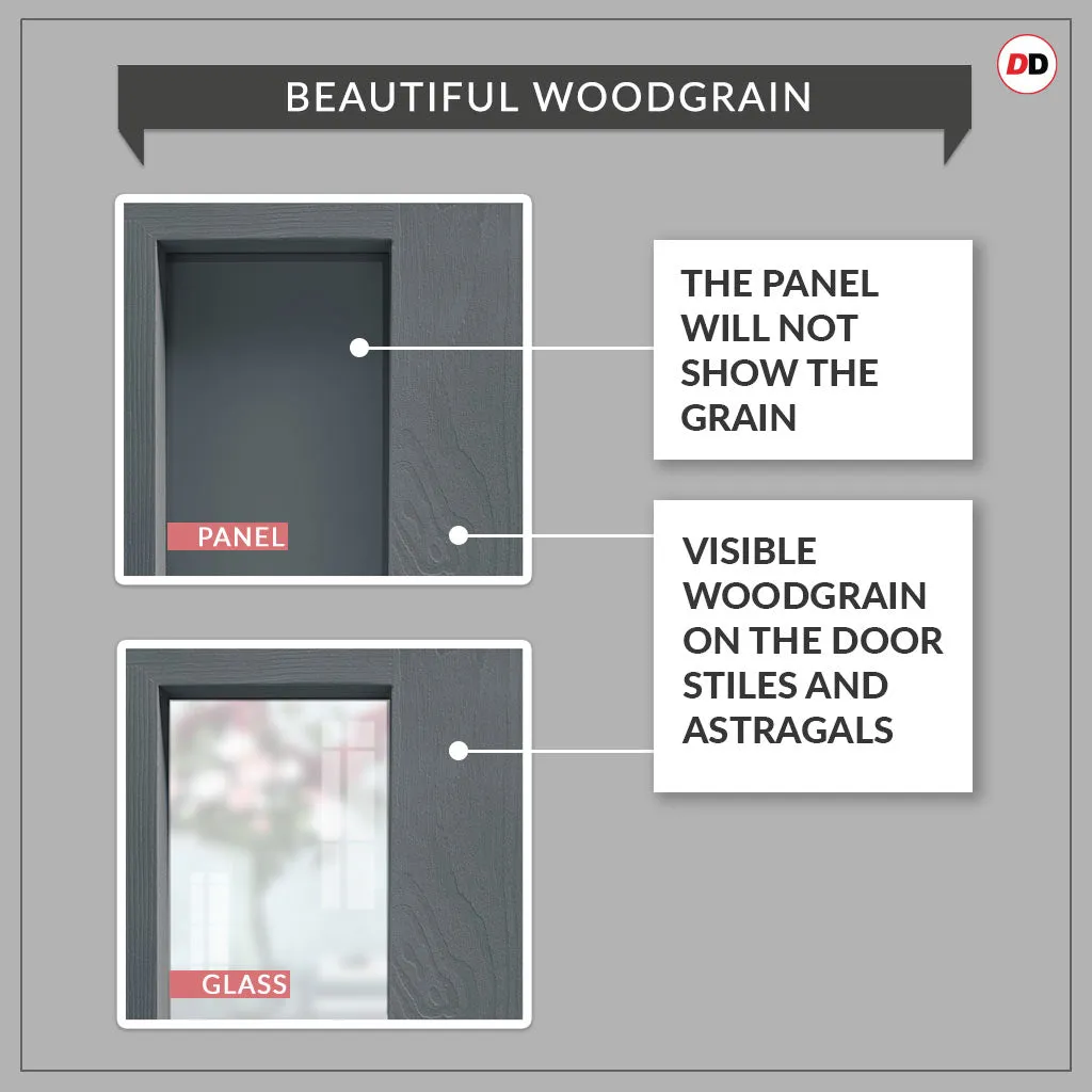 Double Sliding Door & Premium Wall Track - Eco-Urban® Cornwall 1 Pane 2 Panel Doors DD6404SG Frosted Glass - 6 Colour Options