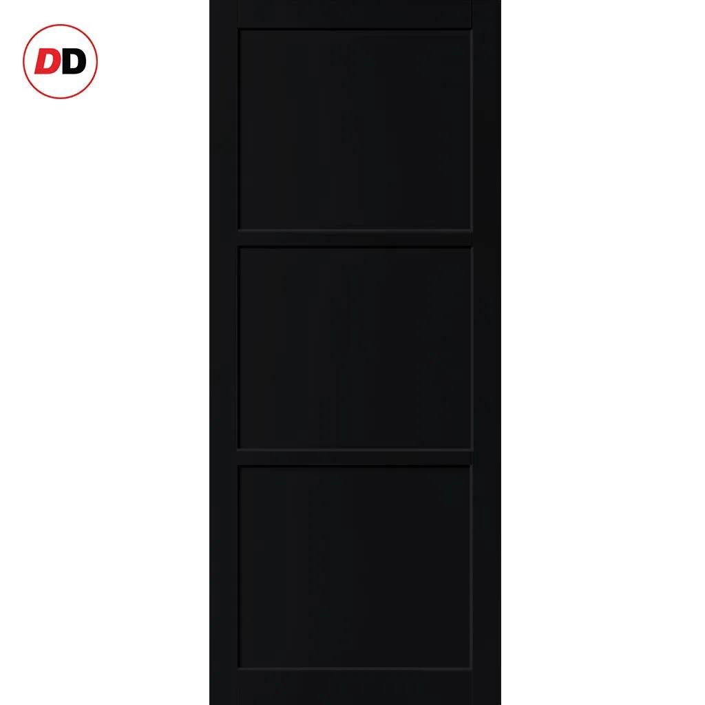 Double Sliding Door & Premium Wall Track - Eco-Urban® Manchester 3 Panel Doors DD6305 - 6 Colour Options