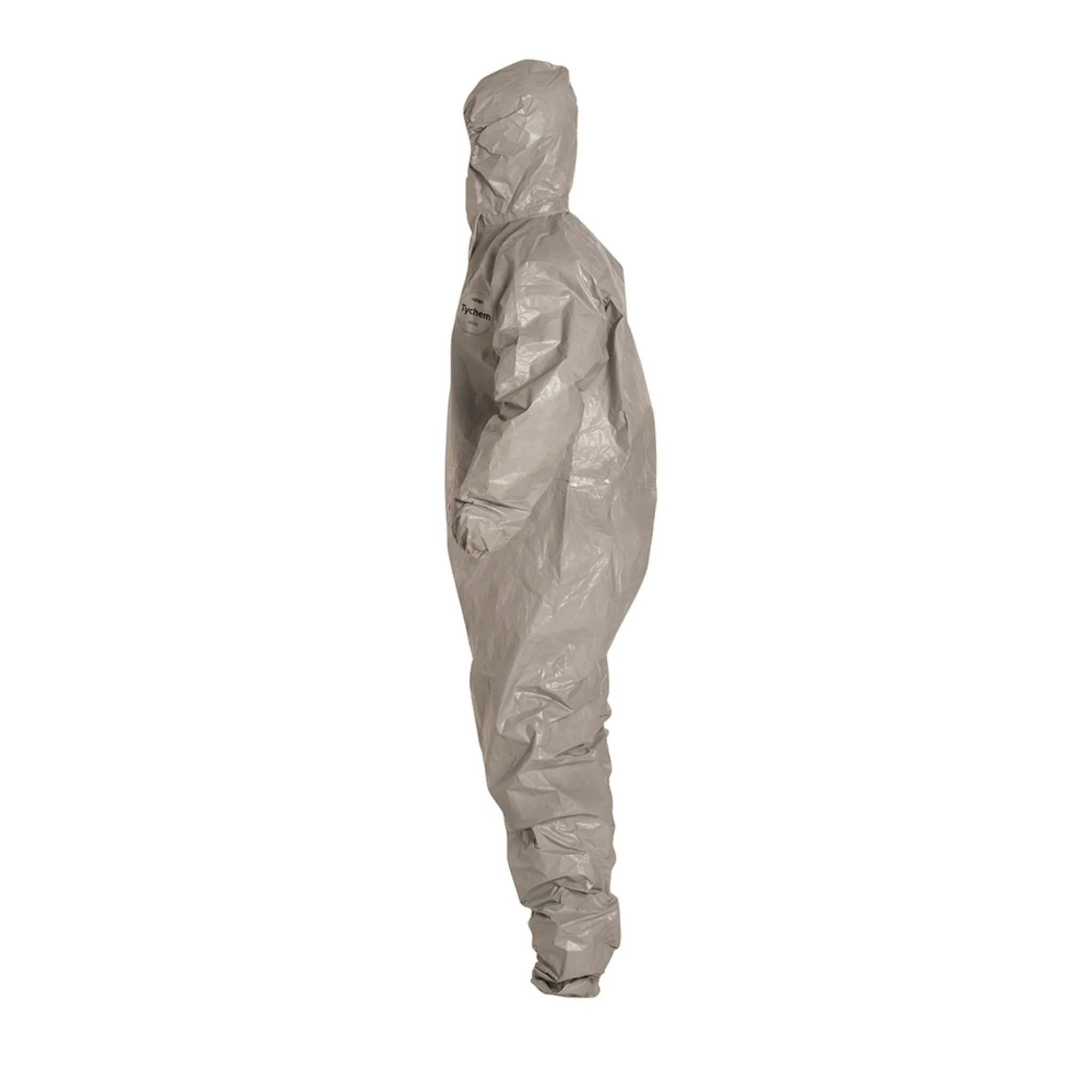 DuPont Tychem 6000 TF145TGY Chemical Protective Coveralls, Respirator Fit Hood, Elastic Wrists, Elastic Ankles, Gray, Case of 6