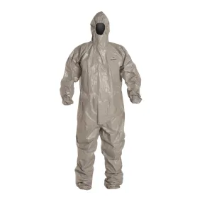 DuPont Tychem 6000 TF145TGY Chemical Protective Coveralls, Respirator Fit Hood, Elastic Wrists, Elastic Ankles, Gray, Case of 6