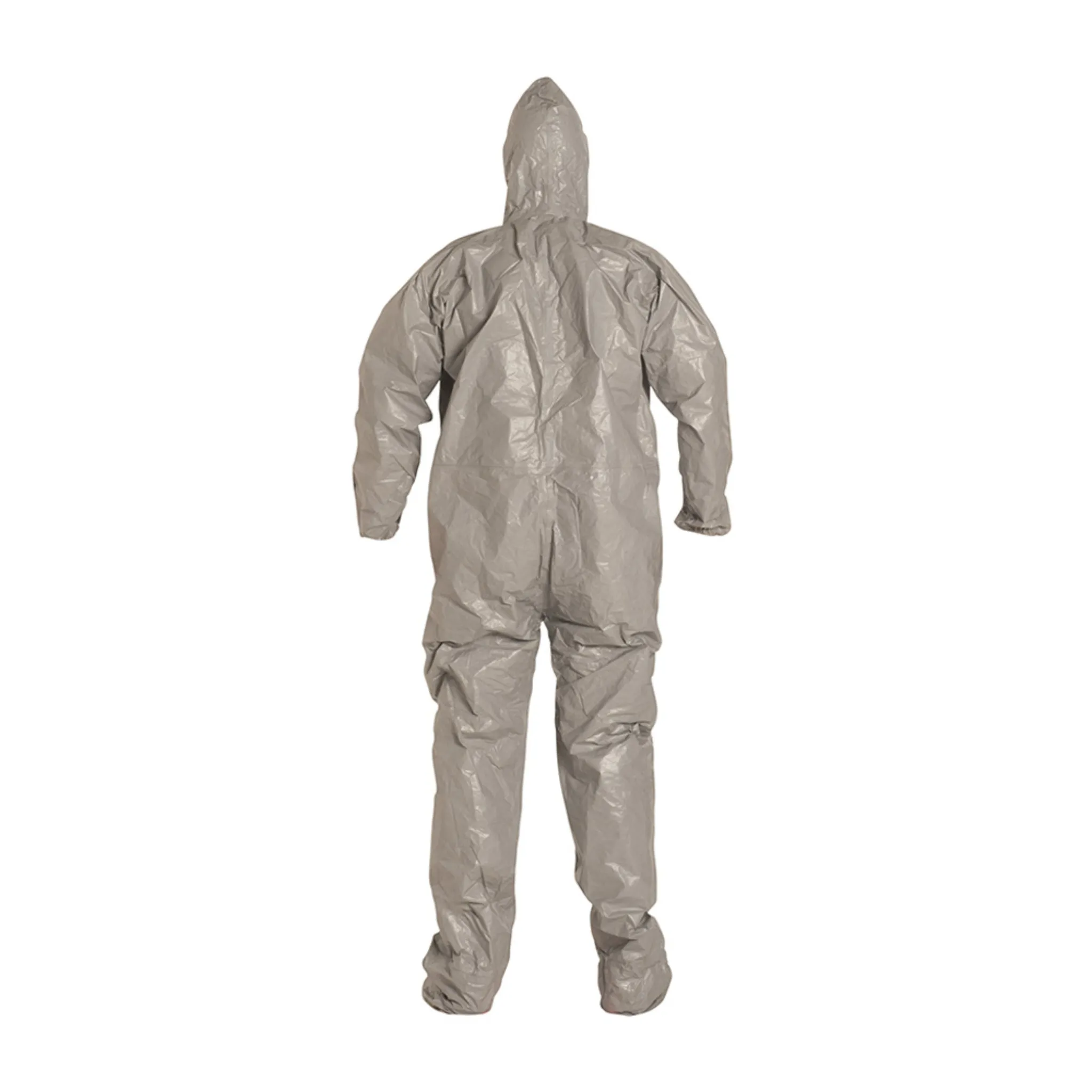 DuPont Tychem 6000 TF169TGY Chemical Protective Coverall, Respirator Fit Hood, Elastic Wrists, Attached Socks, Gray, Case of 6