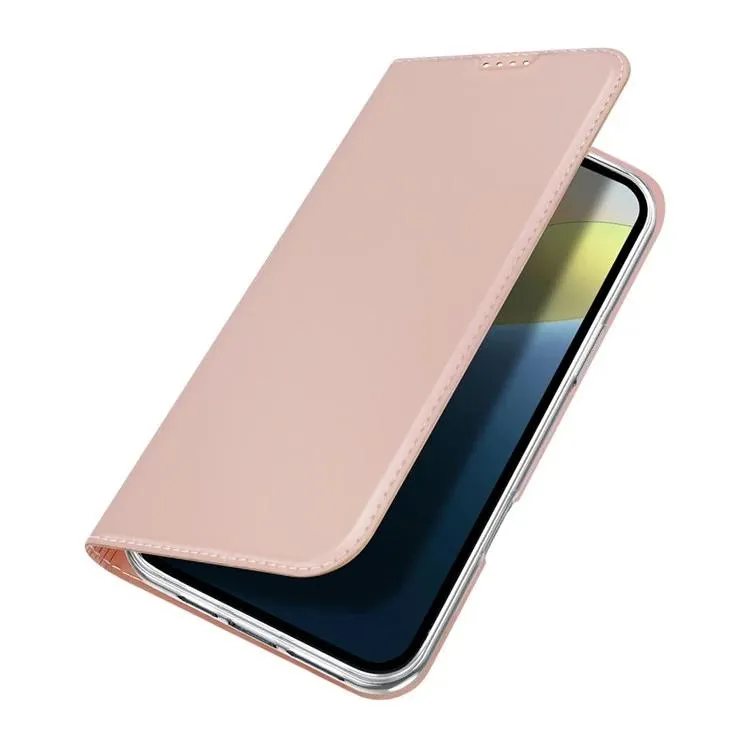 DUX DUCIS Skin Pro Faux Leather Wallet Flip Case for Apple iPhone 16 Plus - Rose Gold