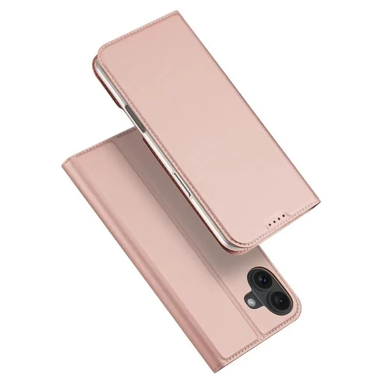 DUX DUCIS Skin Pro Faux Leather Wallet Flip Case for Apple iPhone 16 Plus - Rose Gold