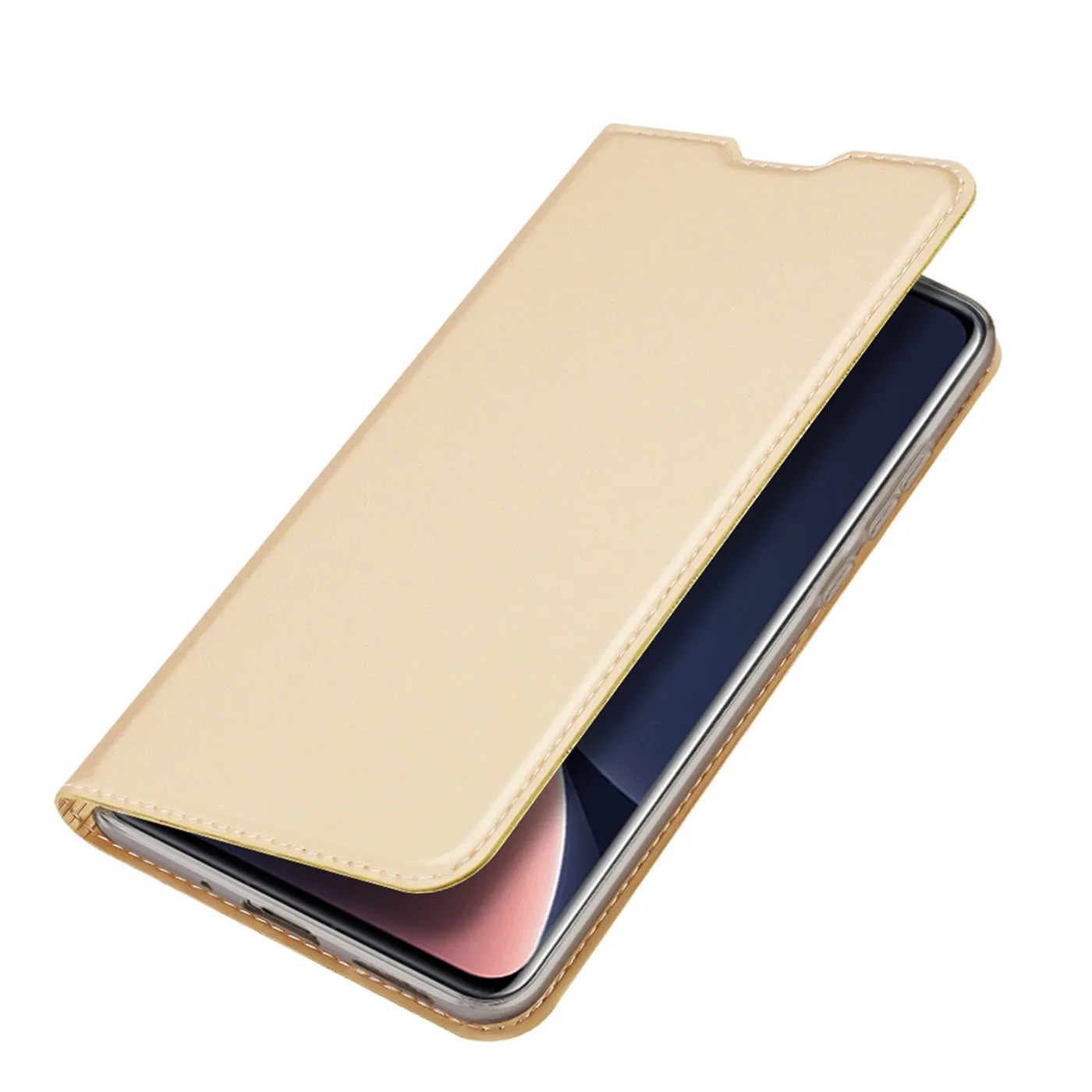 DUX DUCIS Skin Pro Faux Leather Wallet Flip Case for Xiaomi 12S Pro / 12 Pro - Gold