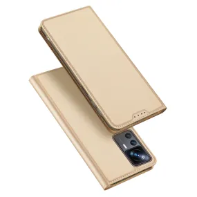 DUX DUCIS Skin Pro Faux Leather Wallet Flip Case for Xiaomi 12T / 12T Pro - Gold