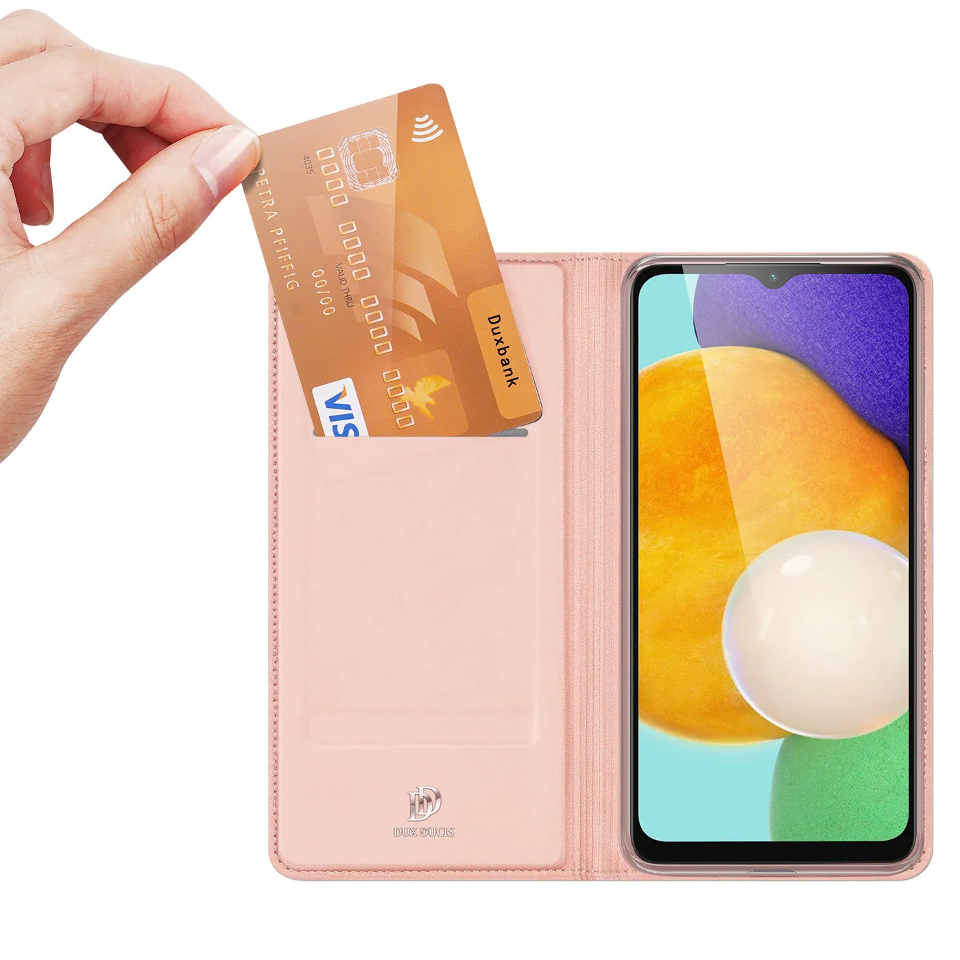 DUX DUCIS Skin Pro Wallet Flip Case for Samsung Galaxy A13 5G / A04s - Rose Gold