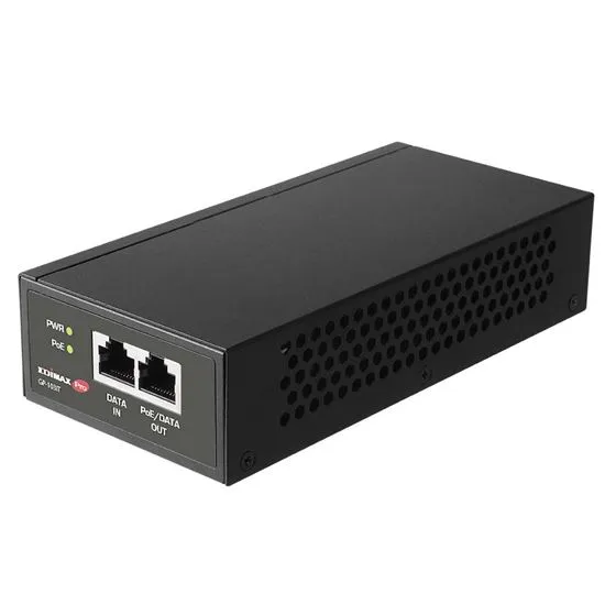 EDIMAX 90W Gigabit PoE   Injector. Delivers Power & Data up to 100m. Easy Plug & Play. Built-in Short Circuit Protection. Wall-mount & Metal Housing.