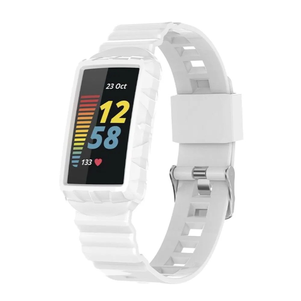 Fitbit Charge 5 / 4 / 3 integrated TPU cover   watch strap - White