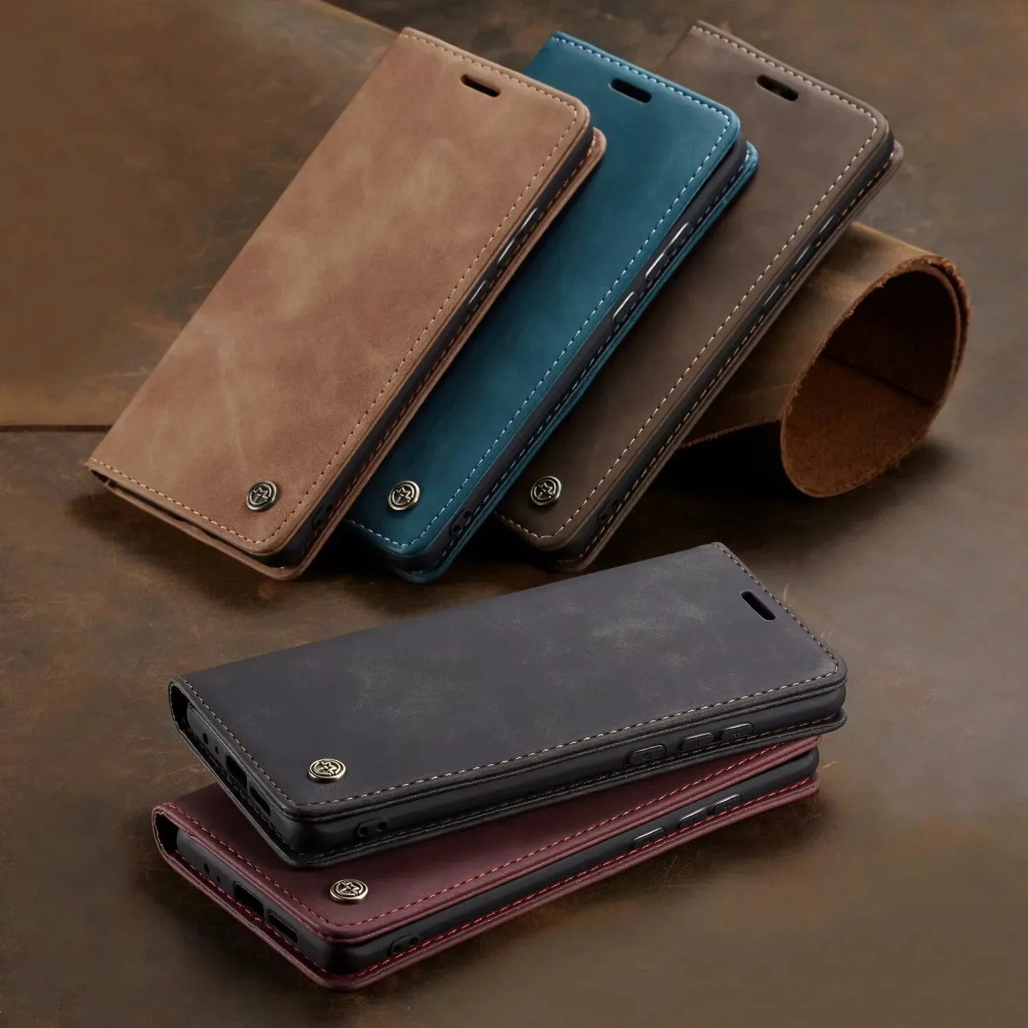 Flip Leather Wallet Case for Samsung S Series