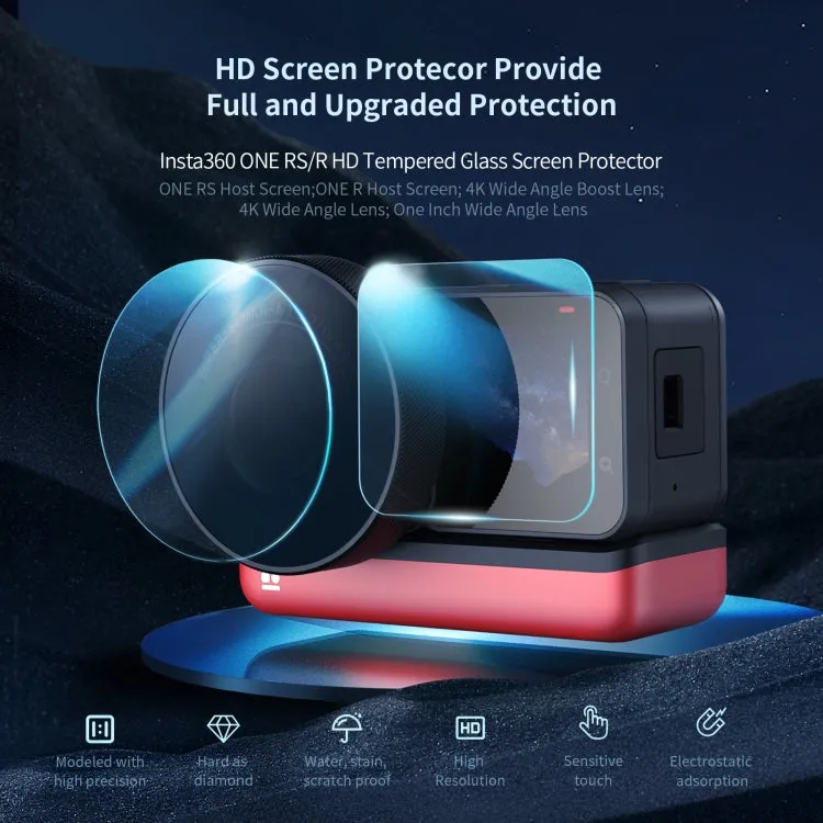 For Insta360 One RS / R Host 2sets aMagisn Tempered Film Screen Protector