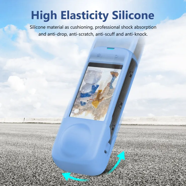 For Insta360 X4 PULUZ Full Body Dust-proof Silicone Protective Case (Blue)