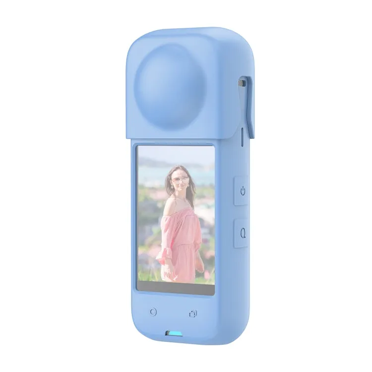 For Insta360 X4 PULUZ Full Body Dust-proof Silicone Protective Case (Blue)